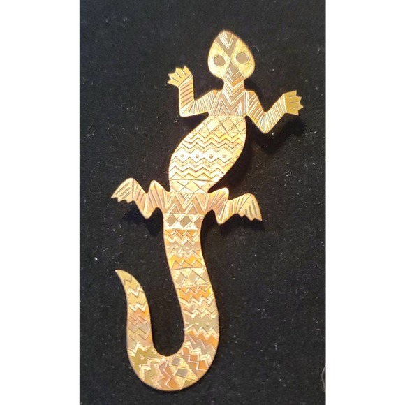 Copper Tribal Pin - J. McDermott Signed - Picture 3 of 5